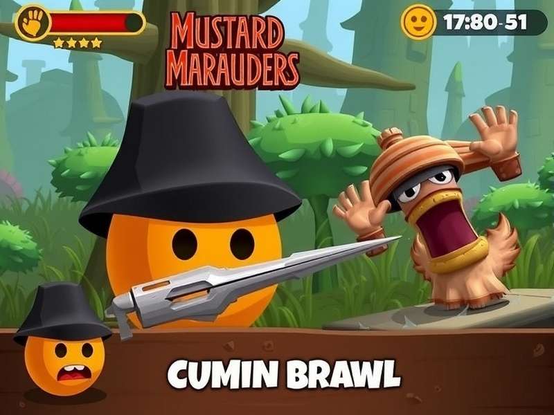 Intense spice battle in Mustard Marauders Cumin Brawl Mustard Marauders Cumin Brawl gameplay screenshot